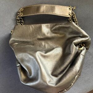 Michael Rome Metallic Gold Leather Shoulder Bag